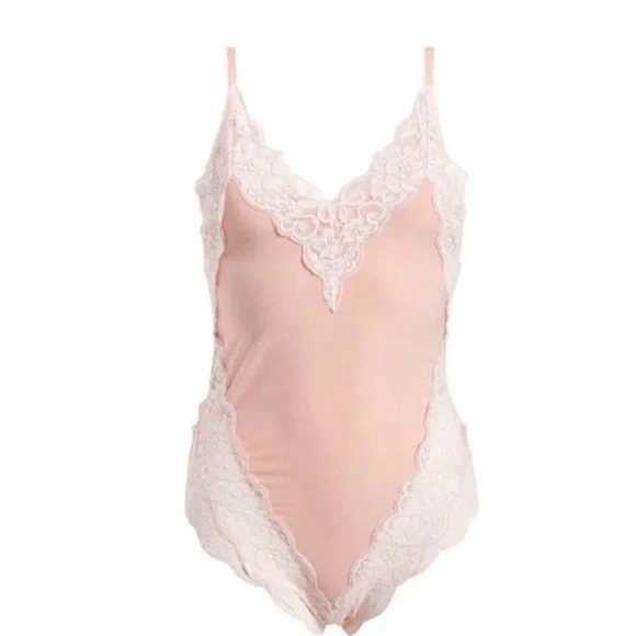 Revolve We Are HAH Back Off Bodysuit Copper Rose New with Tags Pink Lace Body - Picture 2 of 5